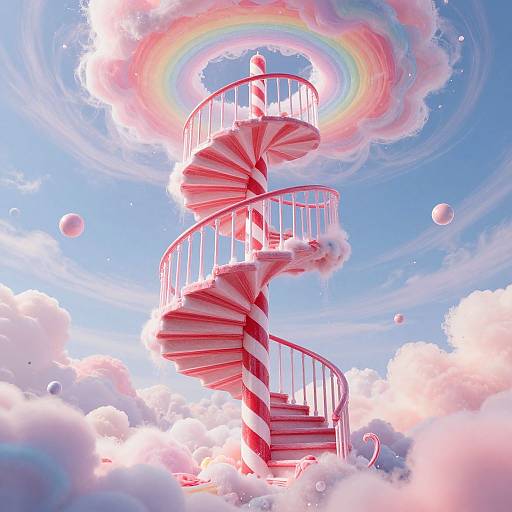 Colossal Candy Cane Spiral Staircase