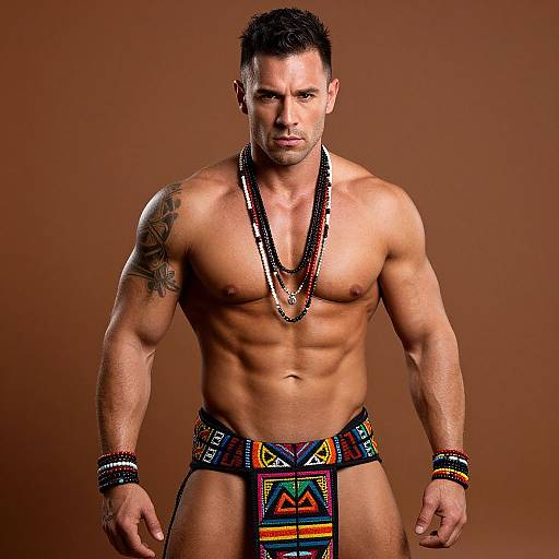 Muscular Tribal Man Portrait