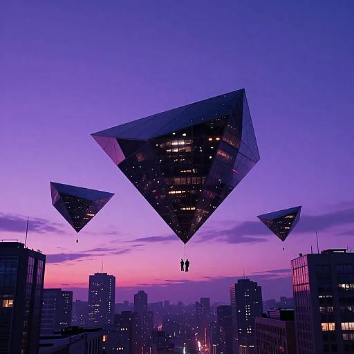 Futuristic Suspended Trapezoid Skyline
