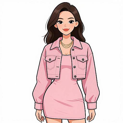 Smiling Woman in Blush Pink Casual