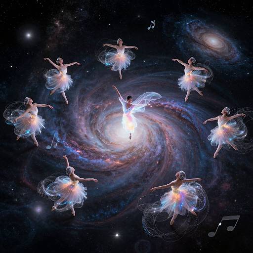 Cosmic Ballet Among Nebulae