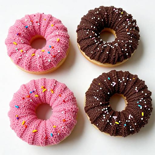 Vibrant Knitted Donuts with Sprinkles