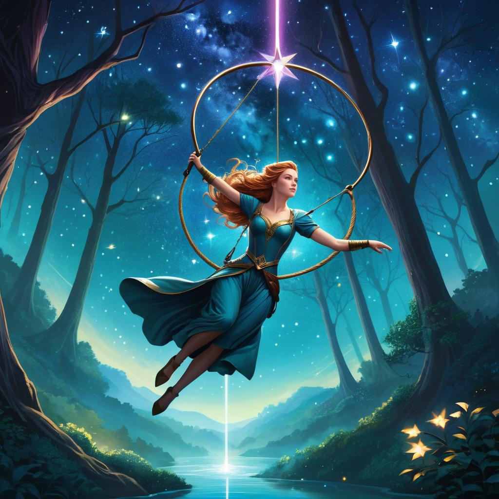 Enigmatic Enchantress in a Starry Grove