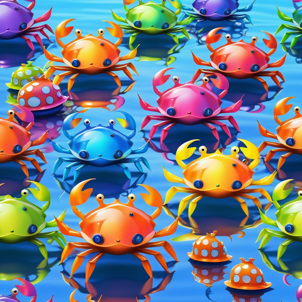 Whimsical Crabs in Murky Waters