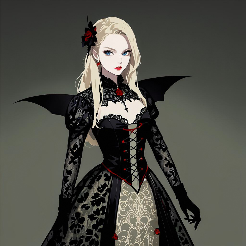 Elegant Young Countess in Vintage Lace