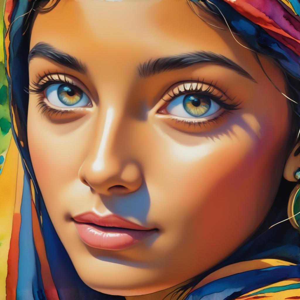 Vibrant Portrait of an Arab Girl