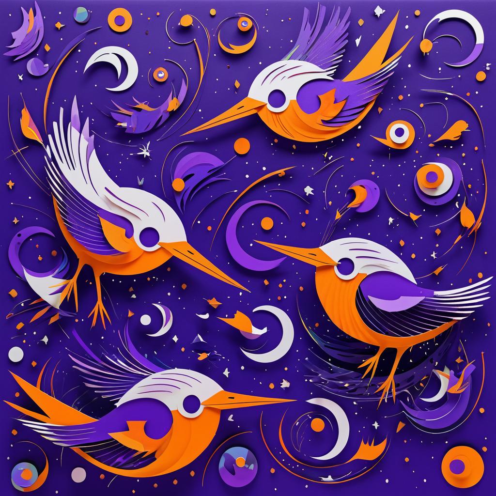 Surreal Birds in Cosmic Abyss