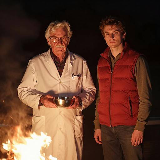 Men by Fire: A Nighttime Encounter