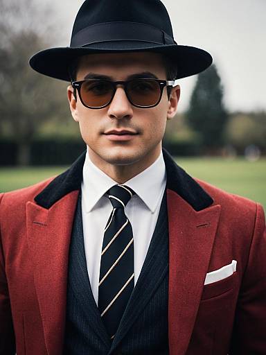 Stylish Kingsman-Inspired Gentleman in Red Jacket