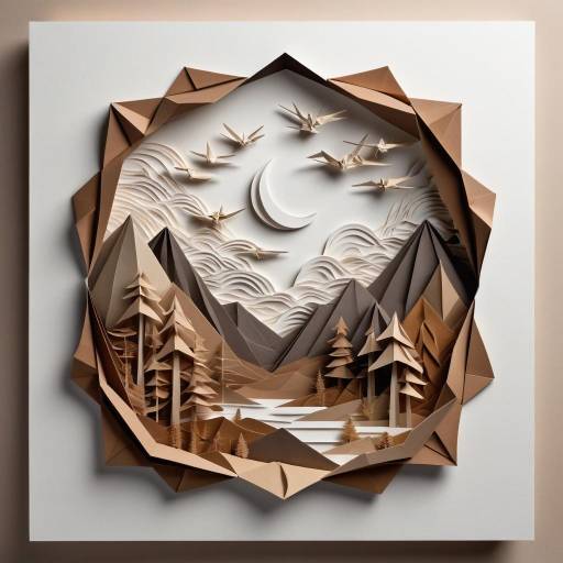Artistic Paper Sculpture in Earth Tones