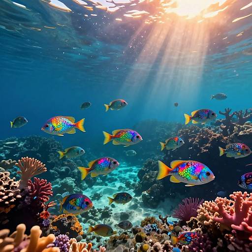 Basquiat-Inspired Vibrant Underwater World