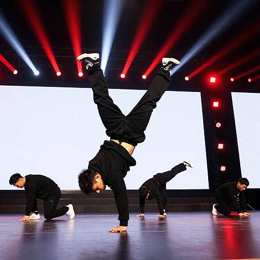 Dynamic Breakdance Performance on Stage