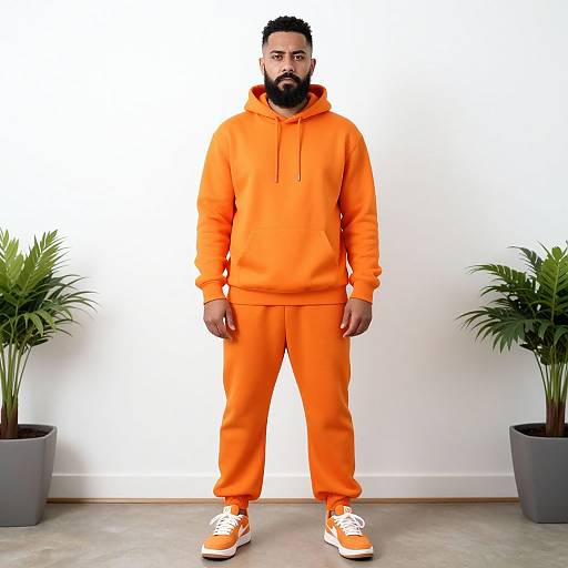 Bearded Man in Orange Hoodie