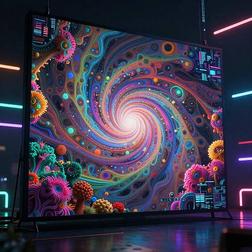 AI-Generated Colorful Fractal Landscapes