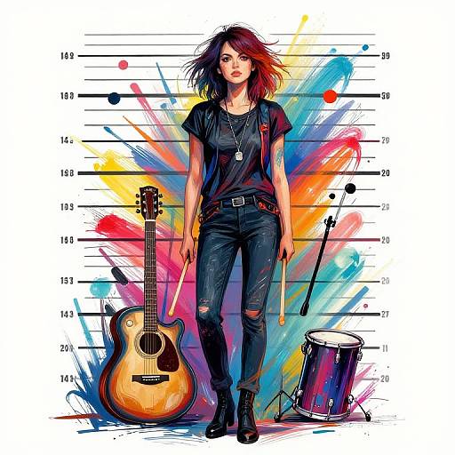 Abstract Meg White Height Chart Art