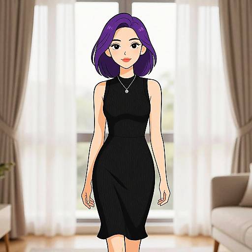 Casual Chic Woman in Black Dress