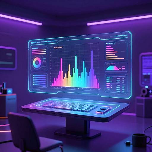 Futuristic Holographic Digital Workspace