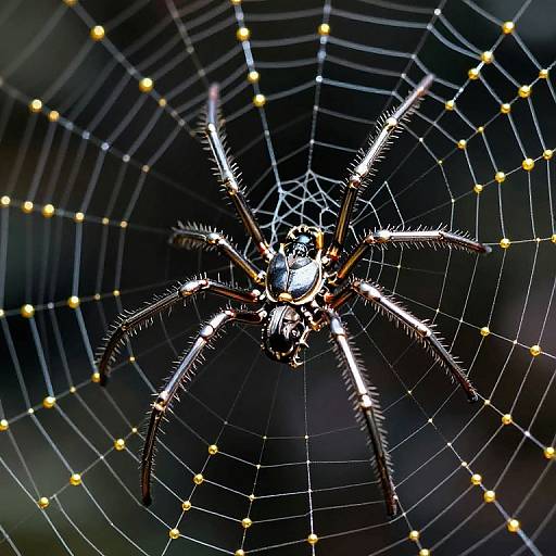 Intricate Mechanical Spider Weaving Web