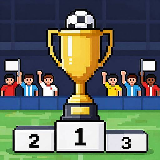 Pixel Art Soccer Trophy Presentation