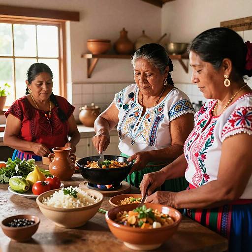 Chicanas Cooking Traditional Mexican Dishes