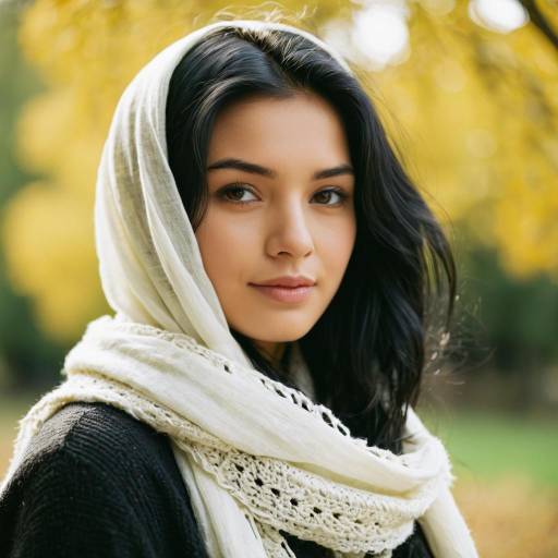 Serene Young Woman in Autumn Setting