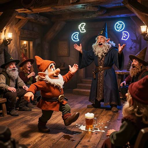 Whimsical Fantasy Tavern Scene