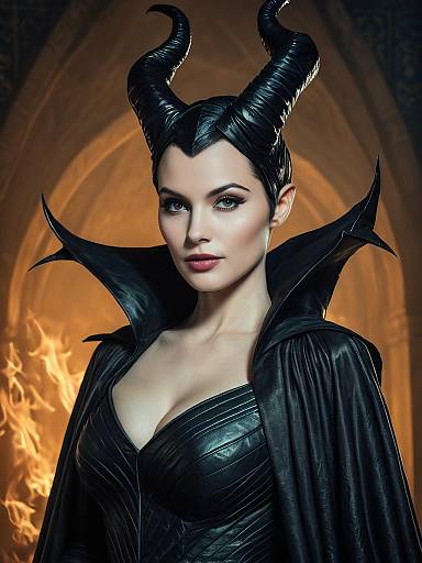 Photorealistic Maleficent Cosplay Portrait
