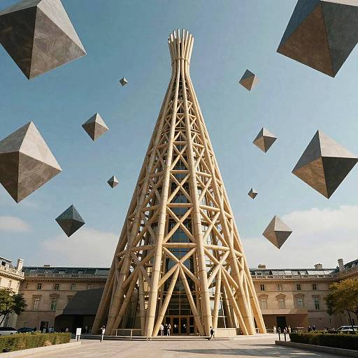 Surreal Psychedelic Louvre Architecture