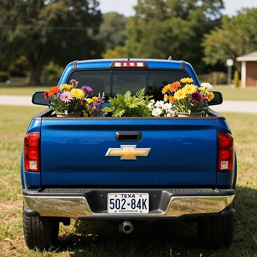 Chevrolet Truck Full of Colorful Flowers