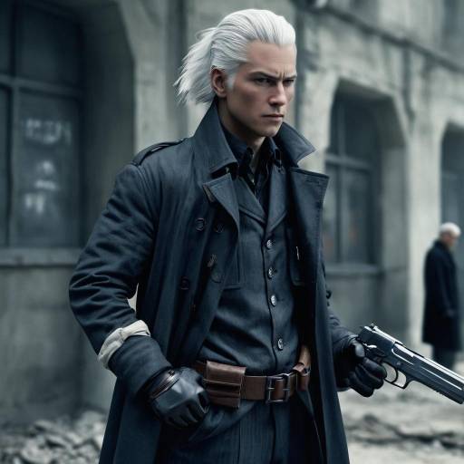 Realistic Portrait of an Old Man with Gun