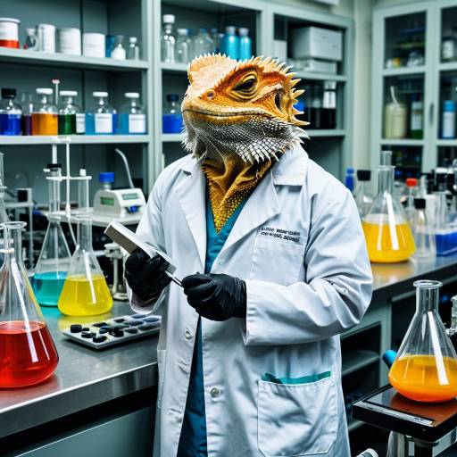 Bearded Dragon Scientist in Laboratory
