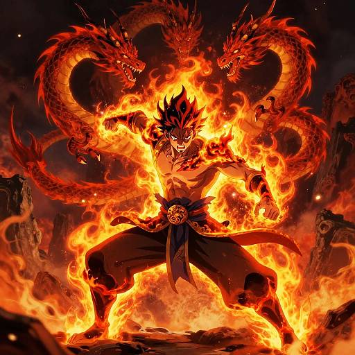 Hellfire Anime Warrior in Battle