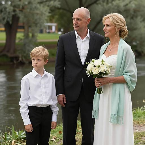 Family Moment by the Riverbank