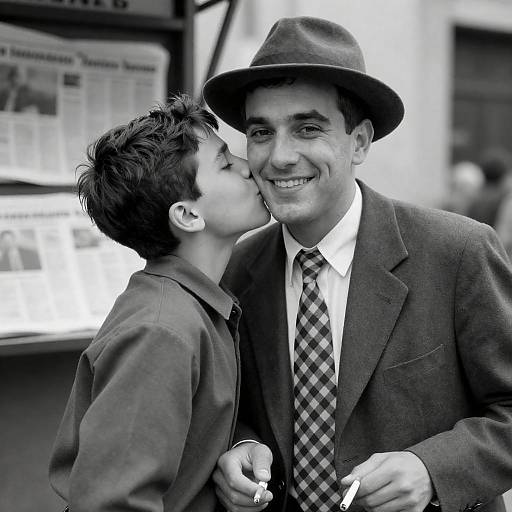 Heartwarming Black-and-White Moment