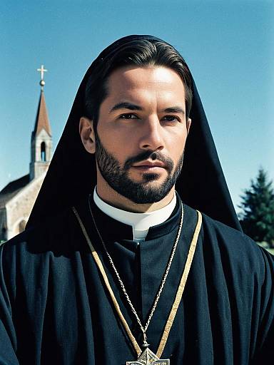 Renaissance Priest in Traditional Robe