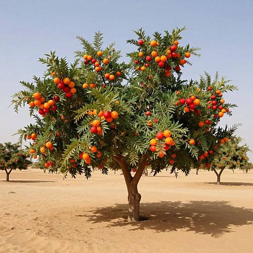 Vibrant Dream-Fruit Trees in Desert
