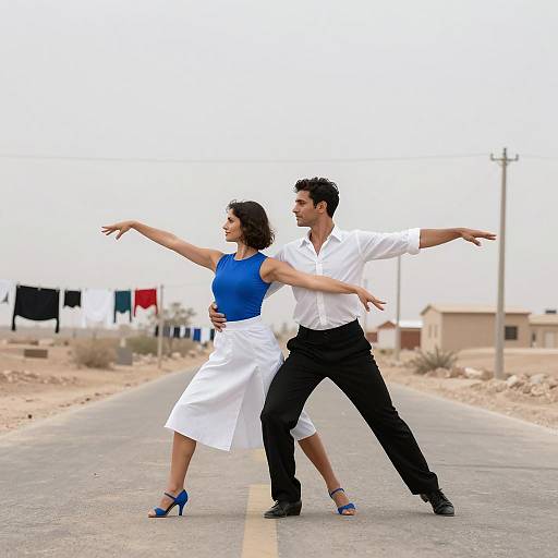 Dynamic Dance Duo on a Deserted Street