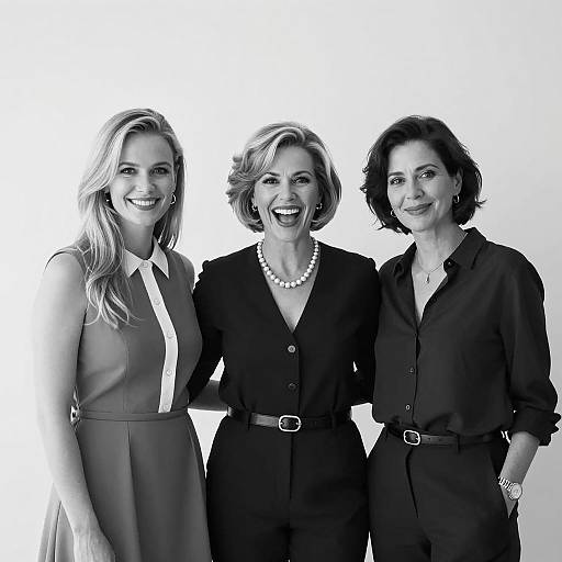 Elegant Black and White Portrait of Three Women