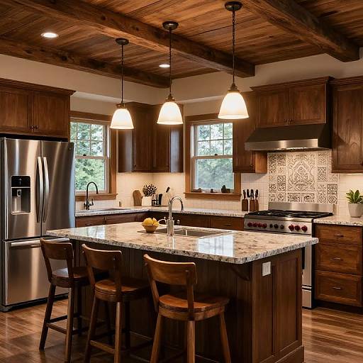 Cozy Rustic Kitchen with Island