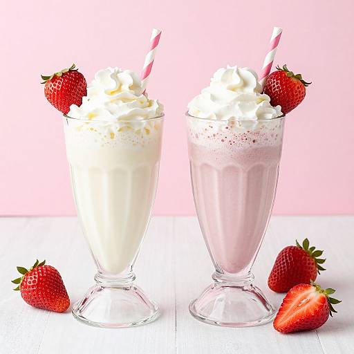 Strawberry and Vanilla Milkshakes Delight