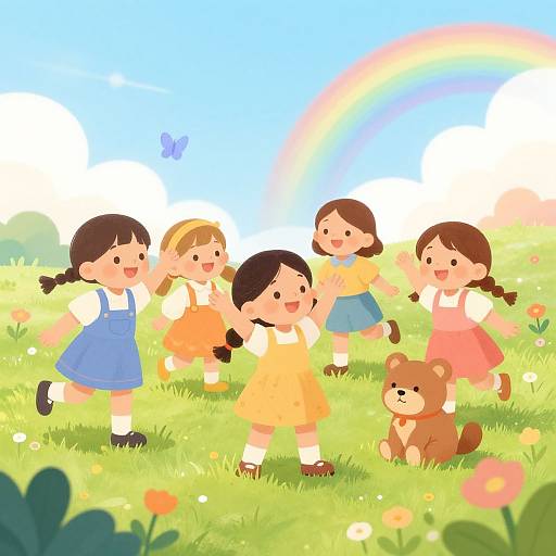 Colorful Meadow Playtime for Girls