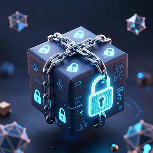 Glowing Crypto Mystery Box in Cyberspace