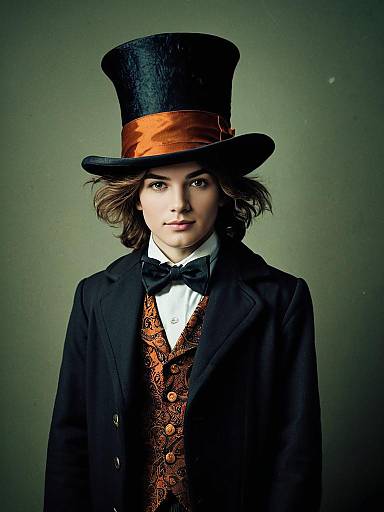 Boy in Dark Mad Hatter Costume