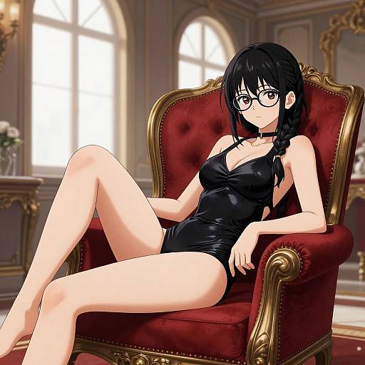 Anime Girl in Elegant Room