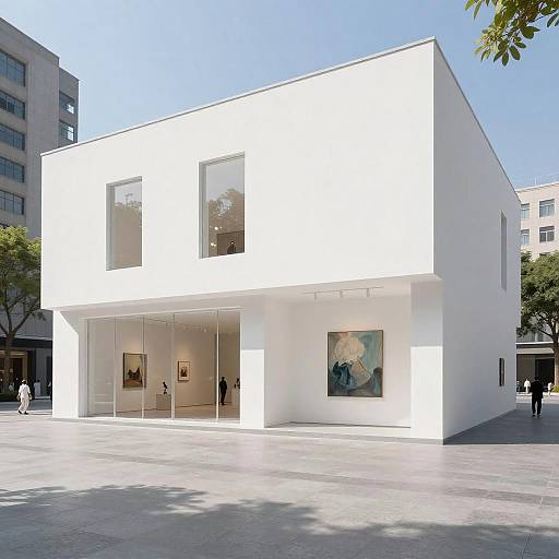 Modern White Art Gallery in Urban Setting