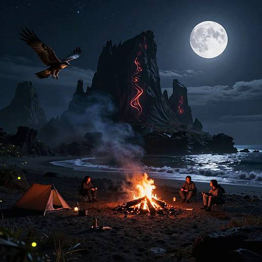 Mythical Volcanic Nightscape Camp