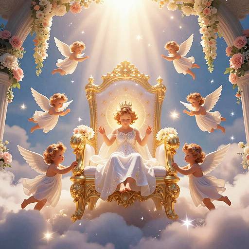 Heavenly Celebration with Luminous Throne