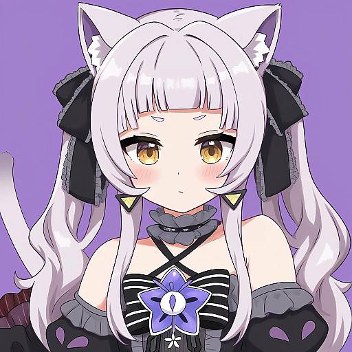 Illustration of Murasaki shion (gothic lolita), hololive in the style of Lockheart