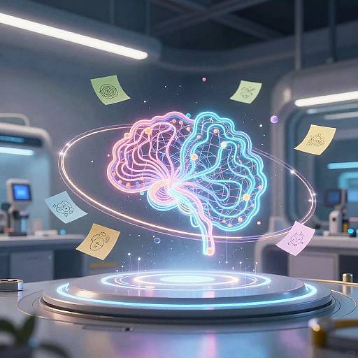 Futuristic Brainstorm in Space Lab