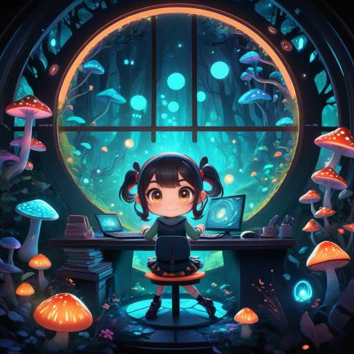 Energetic Chibi Girl in Pixie Forest Energetic Chibi Girl in Pixie Forest